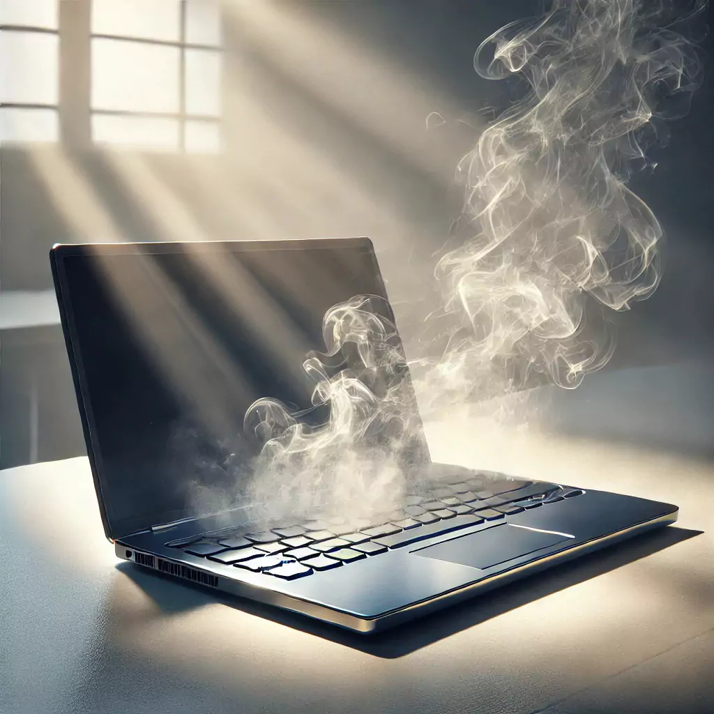 Görsel: Aşırı Isınma Nedeniyle Duman Çıkaran Laptop