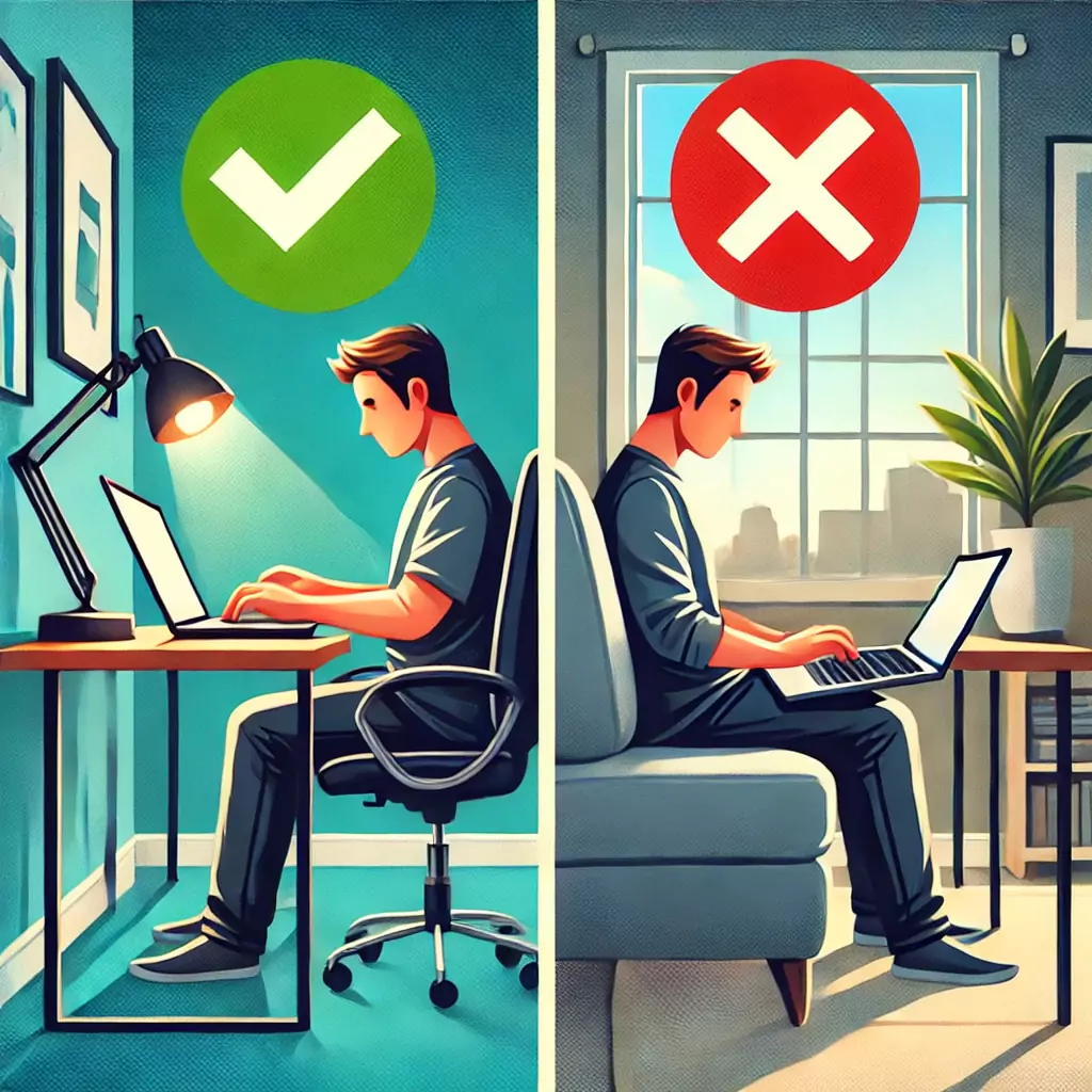 Görsel: Doğru ve Hatalı Laptop Kullanım Pozisyonları