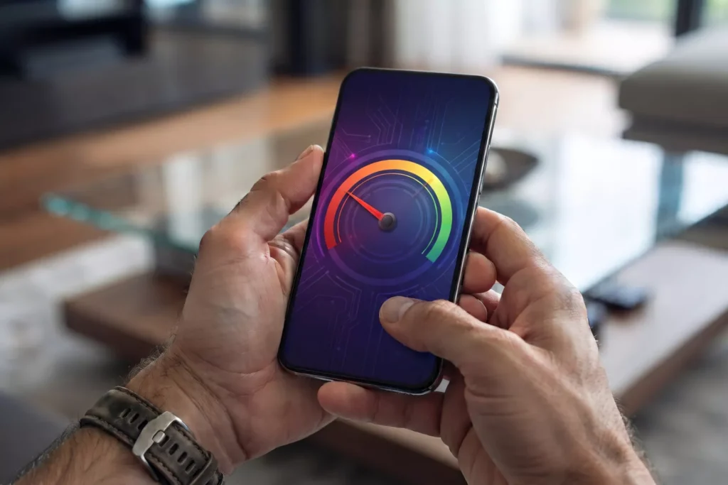 Görsel: Akıllı Telefon Ekranında Düşük Performans Ölçümünü Gösteren Gösterge