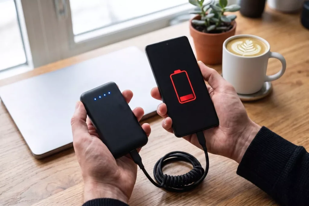 Görsel: Taşınabilir Harici Batarya (Powerbank) İle Şarj Edilen Akıllı Telefon