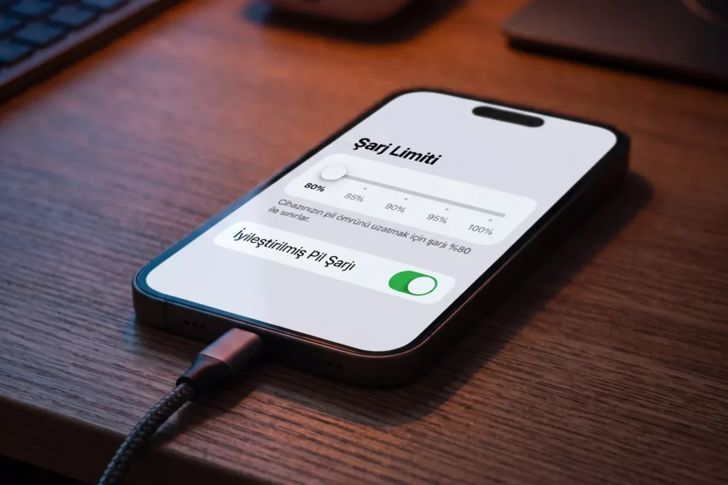 Görsel: Telefon Pil Ömrünü Uzatmak İçin Şarj Limiti ve İyileştirilmiş Pil Şarjı Özelliği