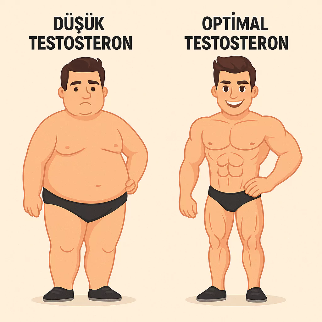 Görsel: Düşük ve Optimal Testosteronun Vücuttaki Etkileri