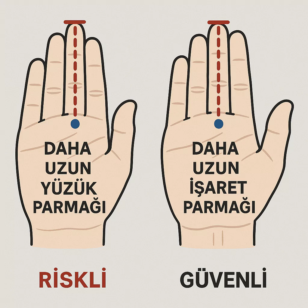 Görsel: Erkeklerde Parmak Uzunluğu ve Testosteron İlişkisi