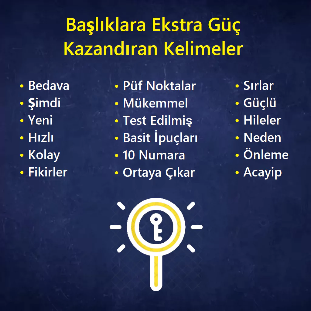 Görsel: Başlıkları Etkileyici Kılan Anahtar Kelimelere Örnekler