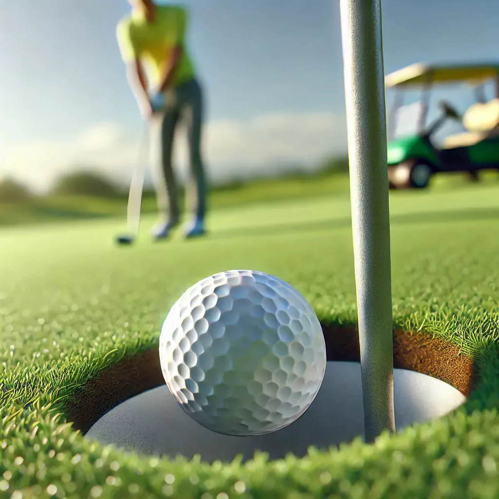 Görsel: Golf Sahasında Deliğe Girmek Üzere Olan Golf Topu