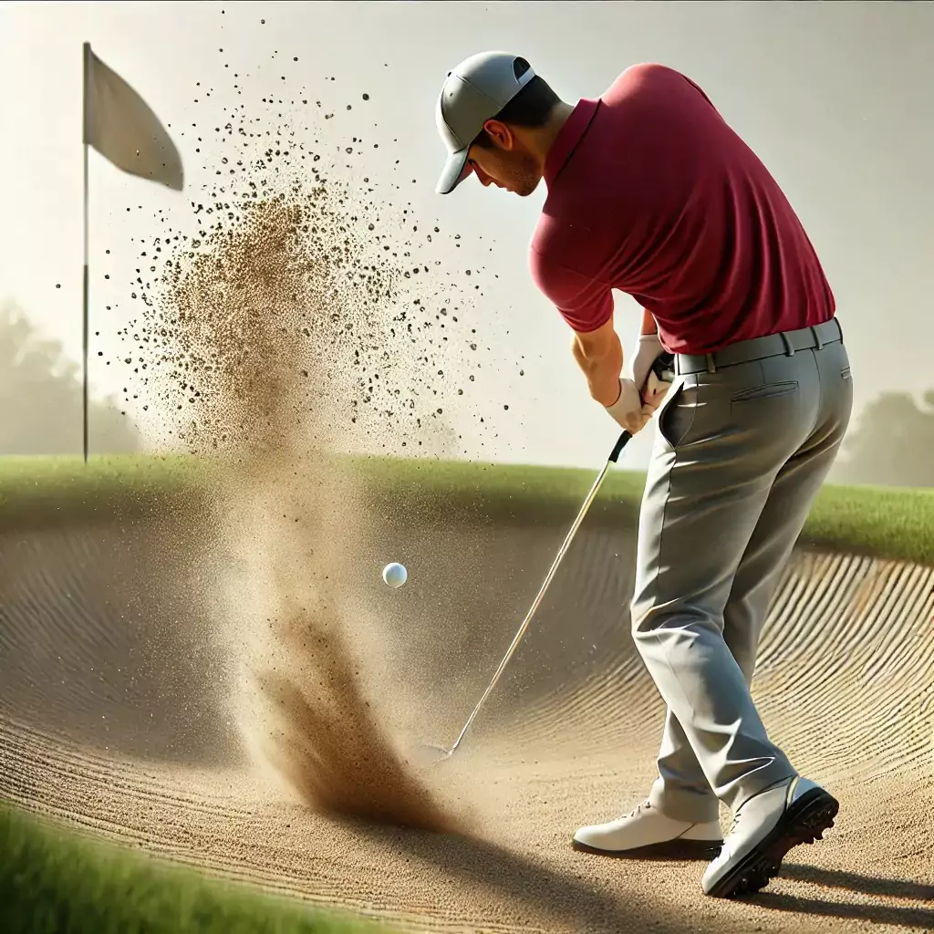 Görsel: Topu Kum Engelinden Çıkarmaya Çalışan Bir Golf Oyuncusu
