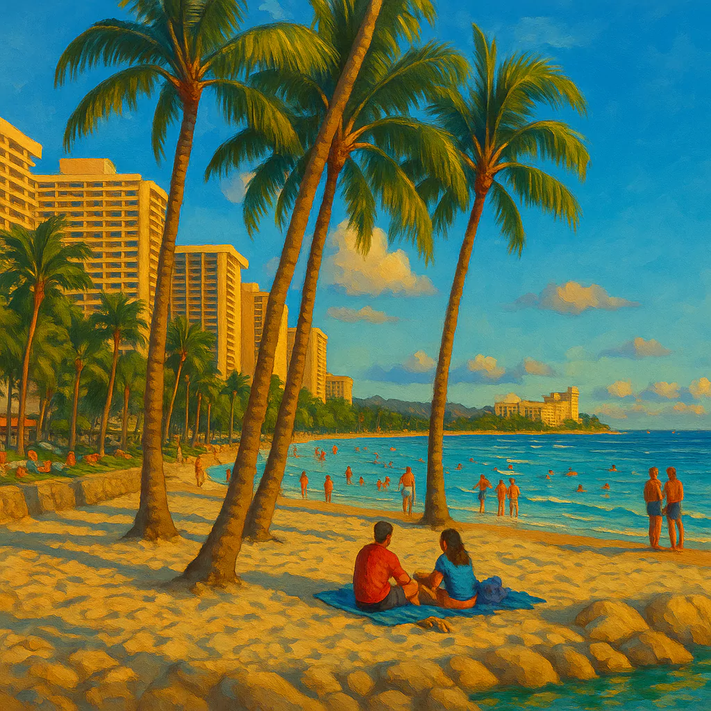 Görsel: Waikiki Plajı, Honolulu / Amerika