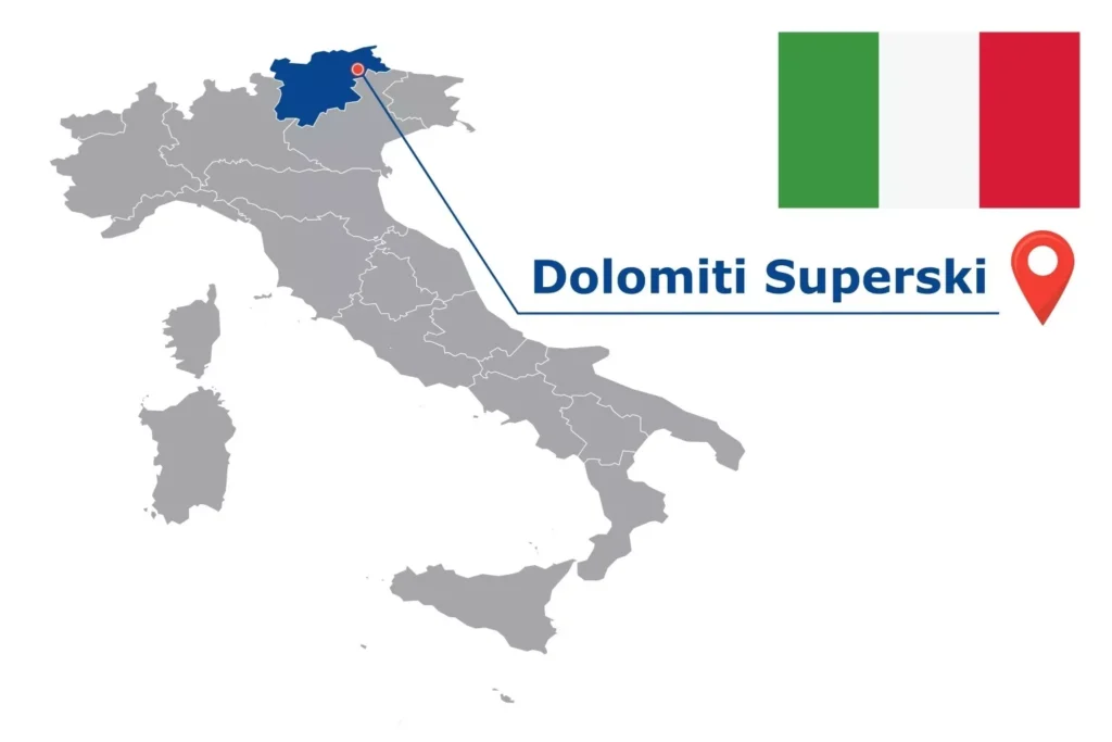 Görsel: Dolomiti Superski'nin İtalya İçindeki Konumu (© iStock.com / kesamsak)