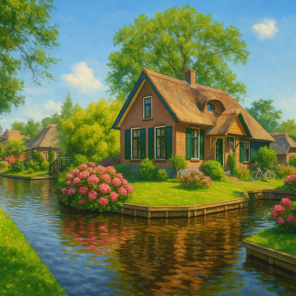Görsel: Giethoorn Su Kanalları, Giethoorn / Hollanda