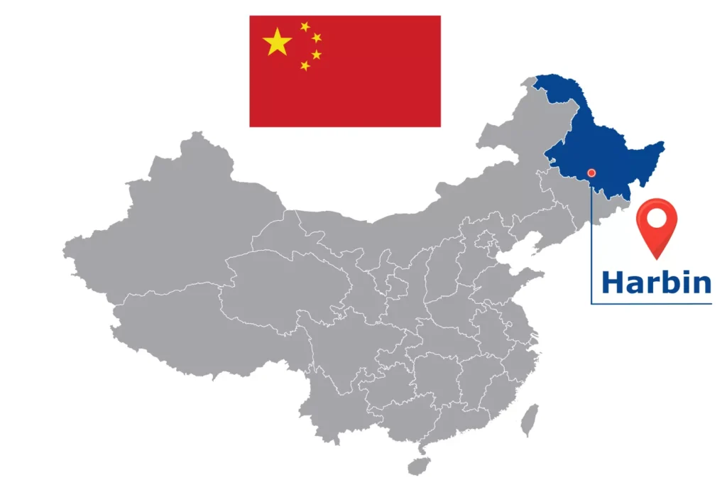 Görsel: Harbin'in Çin İçindeki Konumu (© iStock.com / kesamsak)