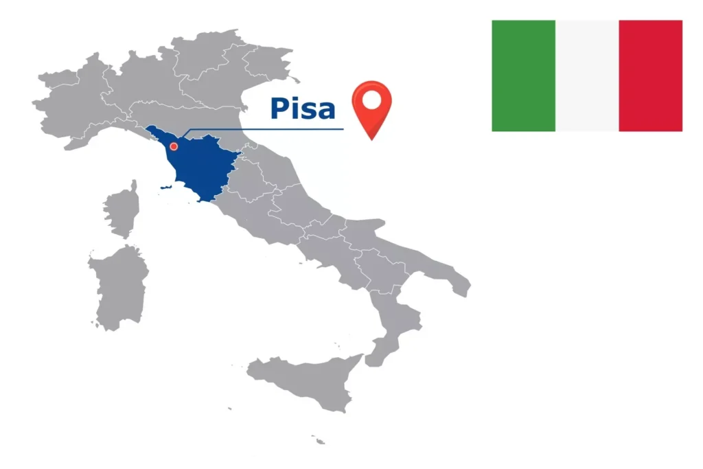 Görsel: Pisa'nın İtalya İçindeki Konumu (© iStock.com / kesamsak)