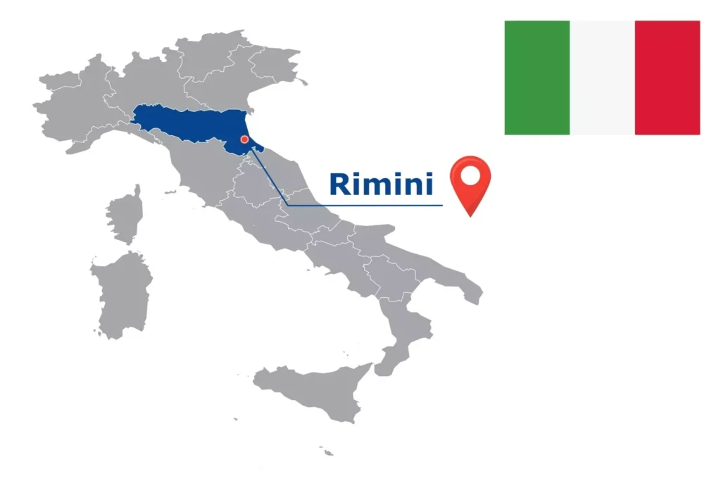 Görsel: Rimini'nin İtalya İçindeki Konumu (© iStock.com / kesamsak)