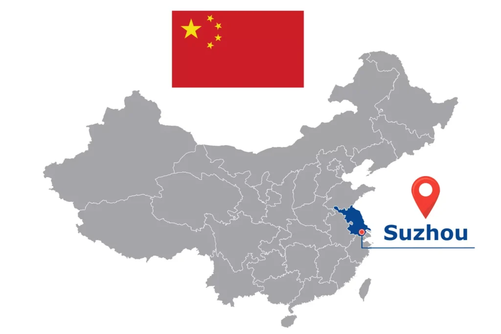 Görsel: Suzhou'nun Çin İçindeki Konumu (© iStock.com / kesamsak)