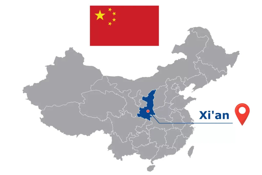 Görsel: Xi'an'ın Çin İçindeki Konumu (© iStock.com / kesamsak)