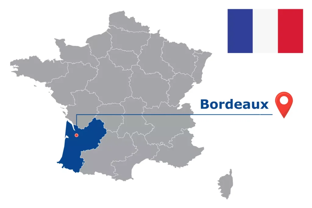 Görsel: Bordeaux'un Fransa İçindeki Konumu (© iStock.com / kesamsak)
