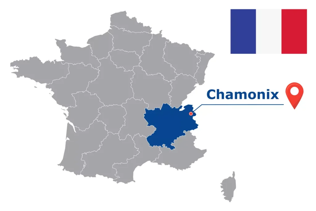 Görsel: Chamonix'in Fransa İçindeki Konumu (© iStock.com / kesamsak)