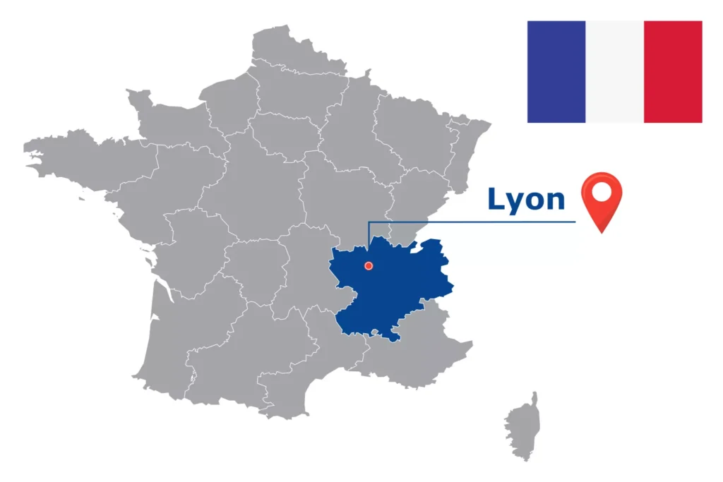 Görsel: Lyon'un Fransa İçindeki Konumu (© iStock.com / kesamsak)