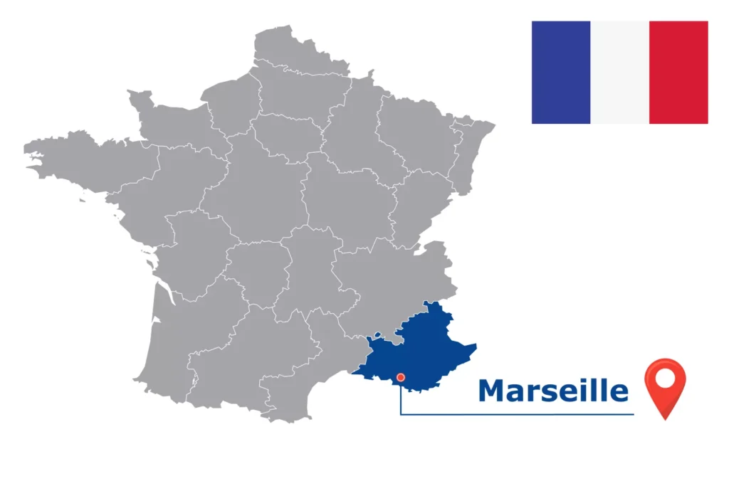 Görsel: Marseille'nin Fransa İçindeki Konumu (© iStock.com / kesamsak)