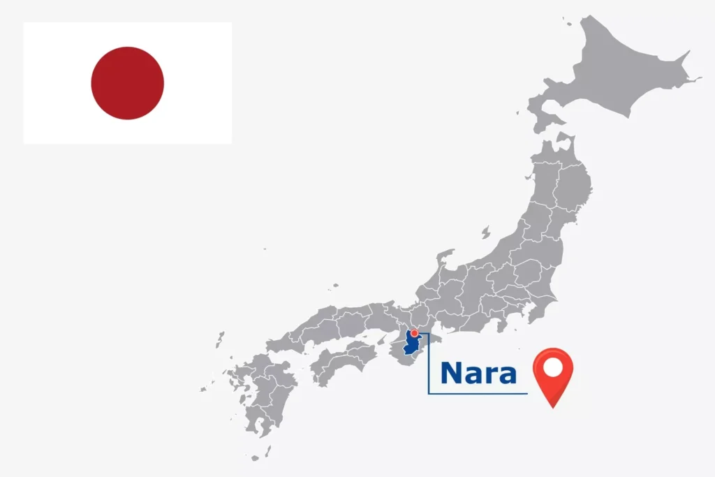 Görsel: Nara'nın Japonya İçindeki Konumu (© iStock.com / kesamsak)