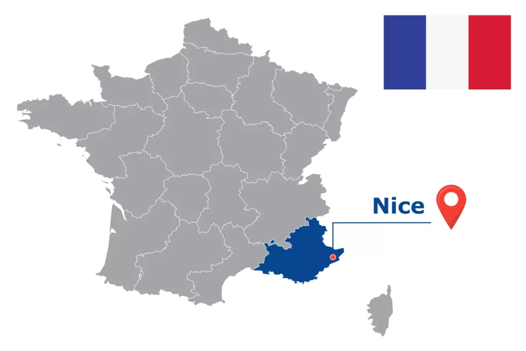 Görsel: Nice'nin Fransa İçindeki Konumu (© iStock.com / kesamsak)
