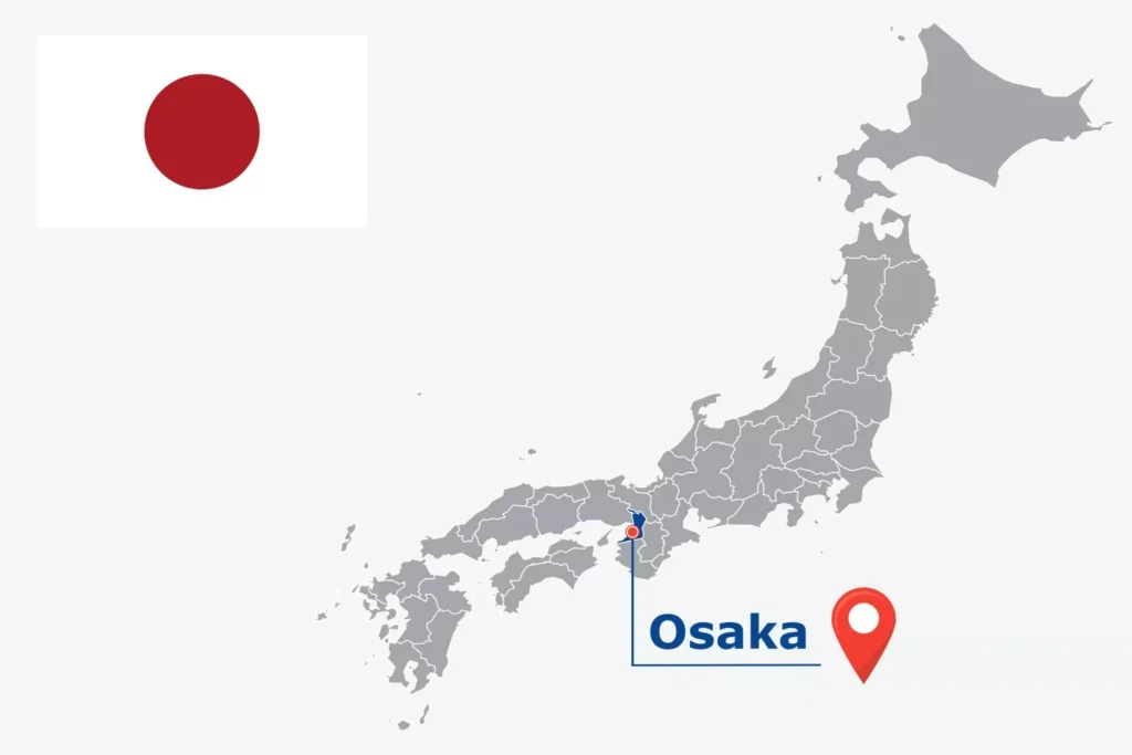 Görsel: Osaka'nın Japonya İçindeki Konumu (© iStock.com / kesamsak)