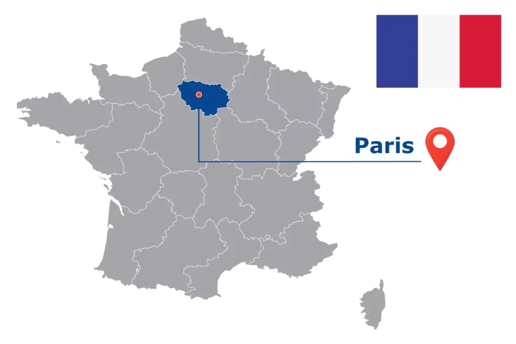Görsel: Paris'in Fransa İçindeki Konumu (© iStock.com / kesamsak)