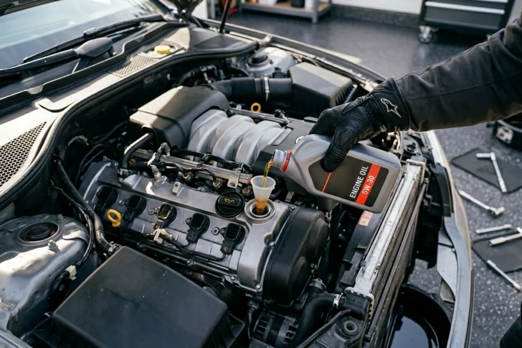 Görsel: Periyodik Araç Bakımında Motor Yağı Değişimi İşlemi