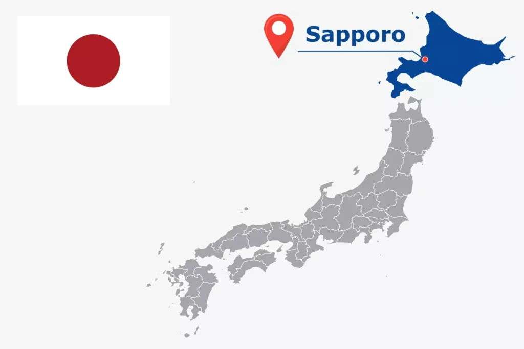 Görsel: Sapporo'nun Japonya İçindeki Konumu (© iStock.com / kesamsak)