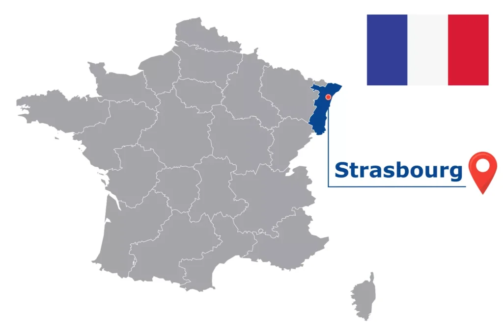 Görsel: Strasbourg Fransa İçindeki Konumu (© iStock.com / kesamsak)