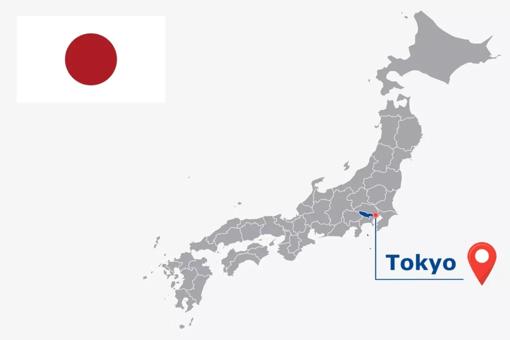 Görsel: Tokyo'nun Japonya İçindeki Konumu (© iStock.com / kesamsak)