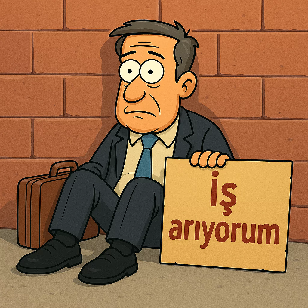 Görsel: Ekonomik Kriz Sonucunda İşsiz Kalan Adam Karikatürü