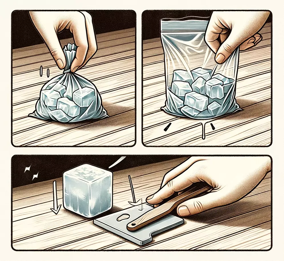 Görsel: Buz ve Spatula İle Ağda Lekesini Çıkarma
