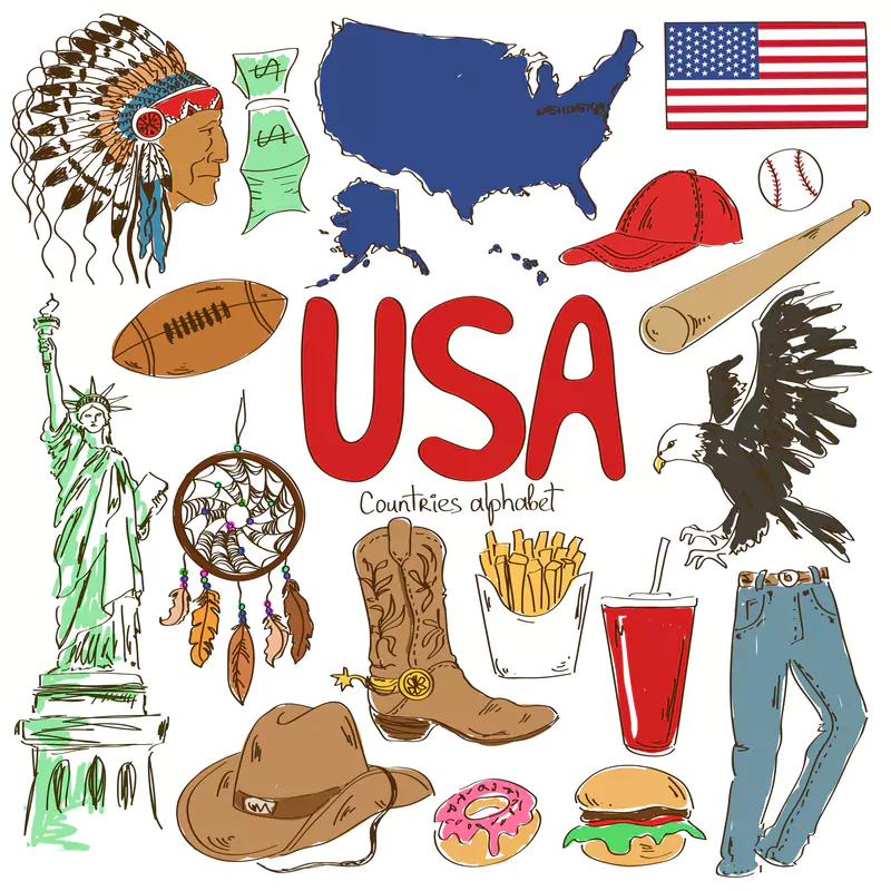 Görsel: Amerikan Kültürünün Başlıca Sembolleri (© Annykos | Dreamstime.com)