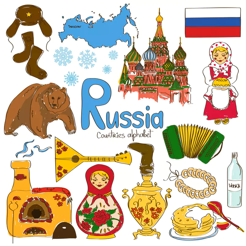 Görsel: Rus Kültürünün Başlıca Sembolleri (© Annykos | Dreamstime.com)