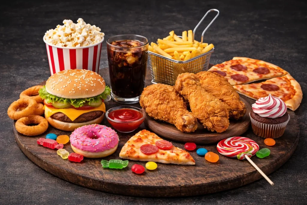 Görsel: Genellikle Dışarıda Tüketilen Sağlıksız Fast Food Yemekleri