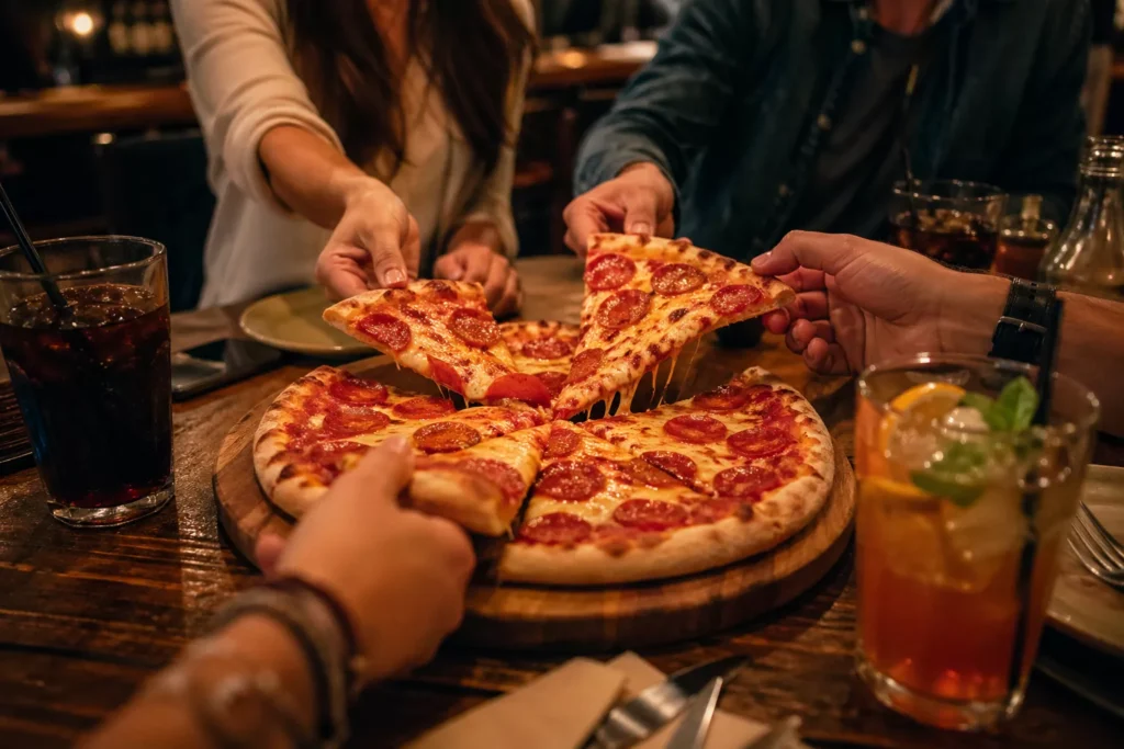 Görsel: Samimi Casual-Dining Restoranında Pizzanın Paylaşılma Anı