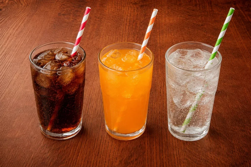 Görsel: Buzlu Meşrubat (Kola, Fanta ve Gazoz) Dolu Bardaklar