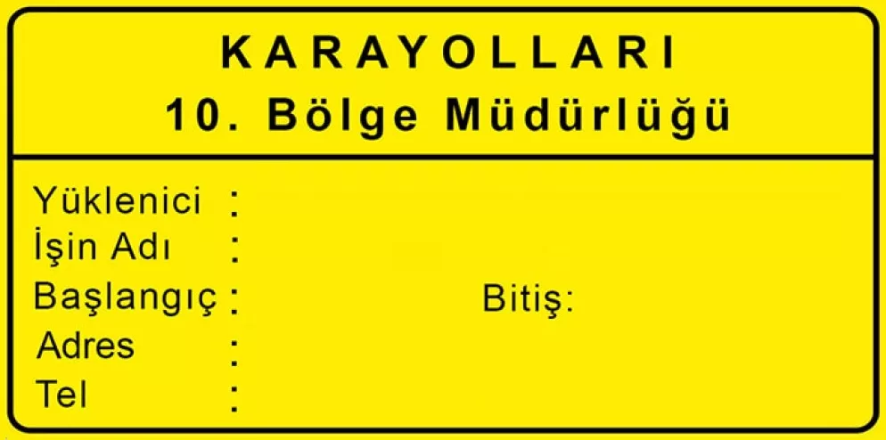 Görsel: İhaleli İşler Bilgi Levhası (YB-2) Trafik Levhası