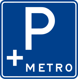 Görsel: Park Yeri (Metrodan Yararlanacaklar İçin) (P-3g) Trafik Levhası
