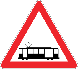 Görsel: Tramvay Hattı İle Oluşan Kavşak (T-39) Trafik Levhası