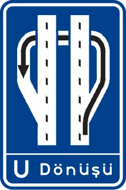 Görsel: U Dönüşü Levhası (Alt Geçit) (B-53d) Trafik Levhası
