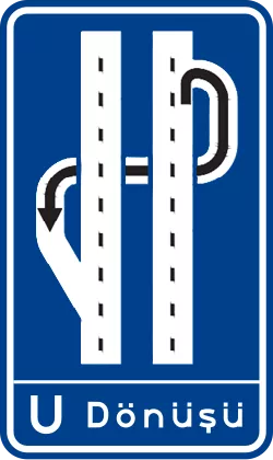 Görsel: U Dönüşü Levhası (Alt Geçit) (B-53f) Trafik Levhası