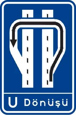 Görsel: U Dönüşü Levhası (Üst Geçit) (B-53g) Trafik Levhası