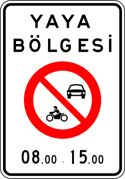 Görsel: Yaya Bölgesi (B-14d) Trafik Levhası