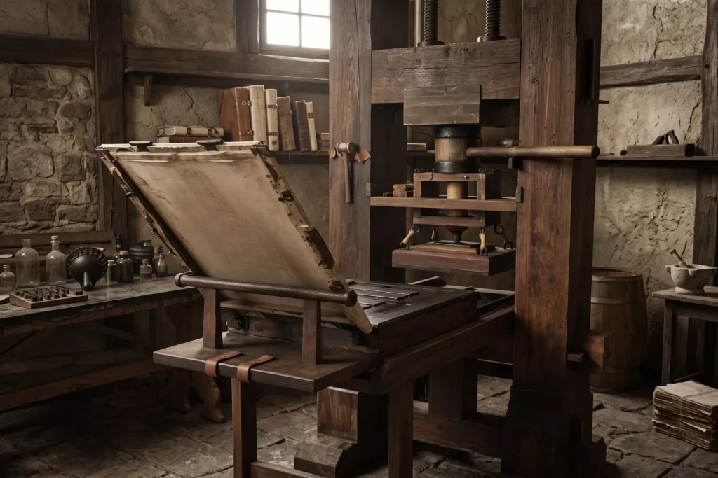 Görsel: Rönesans Döneminde Gutenberg Matbaasında Kitap Basımı